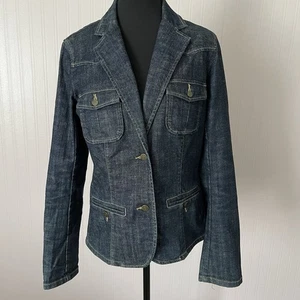Eddie Bauer denim jean jacket blazer small women’s Preppy Casual Outdoor Office - Picture 1 of 7