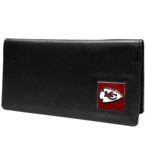 NFL Fan Shop Kansas City Chiefs Leather Checkbook Cover One Size Black - Picture 1 of 2