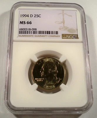 1994-D NGC MS66 WASHINGTON QUARTER 25c MS 66 - Image 1 of 4