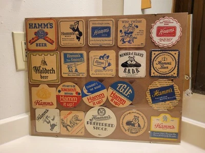 POSAVASOS DE CERVEZA HAMM'S / LOTE DE 20 / PANTALLA DE VIDRIO Y TABLERO Foto 1 de 4