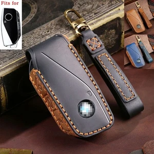 Genuine Leather Remote Car Key Case Cover For BMW 7 Series XM IX I7 X7 G07 2023 - Picture 1 of 17