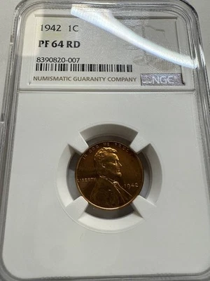 1942 Small Cents Lincoln, Wheat Ears Reverse NGC PF-64 RD - Image 1 of 4