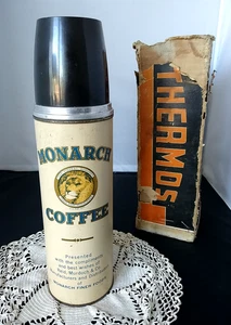 Vintage Monarch Kaffee Thermoskanne Werbung Promo Flasche & Korken Reid Murdock Kork Box - Bild 1 von 16