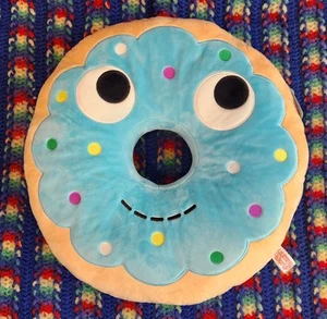 KIDROBOT Yummy World Blue Chocolate DONUT Pillow Plush 16" Soft New With Tags - Picture 1 of 9