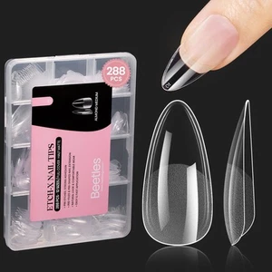 Käfer Gel Nagel Tips Medium Mandel Etch X Nagel Tips, 12 Größen 288 Stück halb matt - Bild 1 von 7