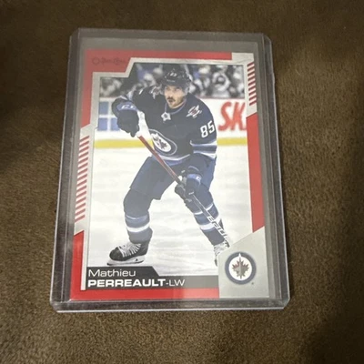 2020-21 OPC Mathieu Perreault Red Boarder Blank Back 1/1 WINNIPEG JETS - Image 1 of 2