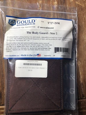 Gould & Goodrich T727-2SM Body Guard Cintura Funda Talla 2 Pequeña 30"-34"" Foto 1 de 4