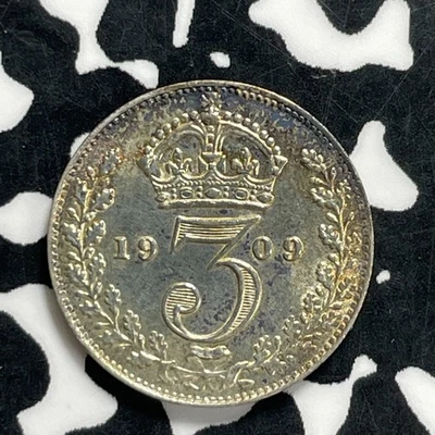 1909 Great Britain 3 Pence Threepence Lot#JM9954 Silver! High Grade! Beautiful! - Image 1 of 2
