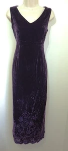 Monsoon Vintage Y2K Purple Velvet Devore Long Maxi Dress 14 Prom Wedding - Picture 1 of 11
