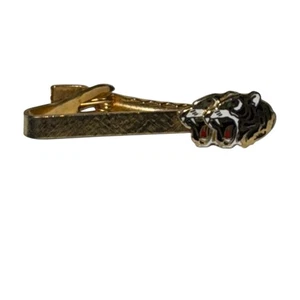 VINTAGE NORTHROP F-5E 'TIGER II' TWO TIGER HEADS TIE TACK goldfarben - Bild 1 von 3