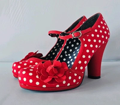 RARE Ruby Shoo Hannah in Red Spots Size 7/40 EXCELLENT CONDITION & STUNNING  - Image 1 of 4