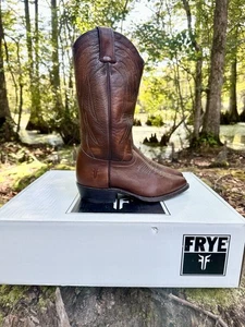 Stivali Frye Billy in pelle marrone pull-on cowgirl rodeo ride point 7 B - Foto 1 di 18