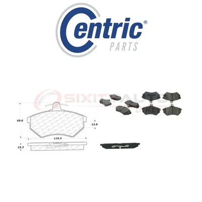 Centric Ceramic Disc Brake Pads w Shims for 1988-1998 Volkswagen Jetta 1.6L et - Image 1 of 4