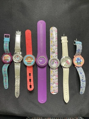 Lote de 7 relojes Hello Kitty Stitch Frozen Unicorn no funcionan sin probar Foto 1 de 4