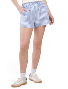Pantalones cortos a rayas azules y blancas de algodón THANNE 6 NUEVOS CON ETIQUETAS - Imagen 1 de 1