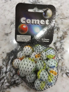 Comet Mega Marbles Vacor Net Bag 25 Vetro (1 Tiratore 24 Giocatori) - Mai Aperto - Foto 1 di 2