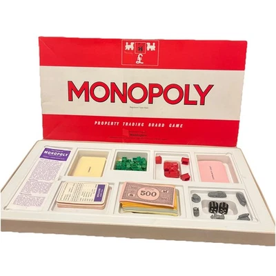 Monopoly Board Game Vintage Red Box Metal Pieces 1972 Complete Instructions Vgc - Image 1 of 4