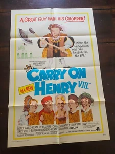 1972 CARRY ON HENRY VIII Original One Sheet Poster Sidney James ROYAL COMEDY - Picture 1 of 5