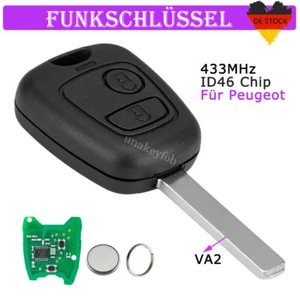 2 Tasten Funk Schlüssel Rohling VA2 für Citroen C1 C2 C3 Peugeot 107 Toyota Aygo - Bild 1 von 8