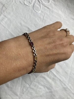 Vintage Bracelet Sterling Silver 925 USA Clyde Duneier Stones hallmarked — 第 1/4 张图片