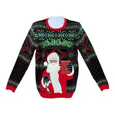 Christmas Sweater Santa w Red Solo Cup Size MEDIUM Sequins Sparkle  115/3
