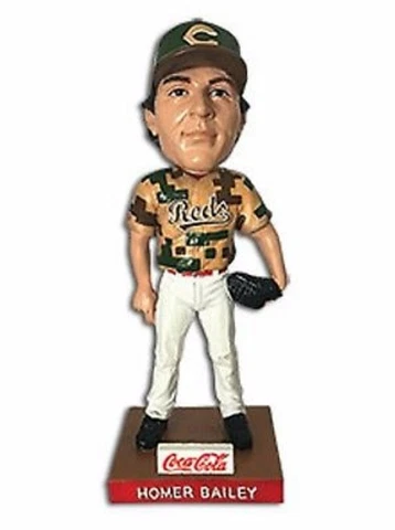 2017 Cincinnati Reds SGA Homer Bailey CAMO Jersey Bobblehead NEW IN BOX Cover