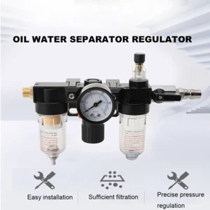 1/4'' Air Compressor Filter Oil Water Separator Trap Filter Regulator Gauge USA - Picture 1 of 12