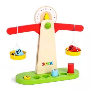 SOKA Wooden Balancing Toy Learn Counting Math Weighing Scale Game for Kids 3+ - Picture 1 of 12