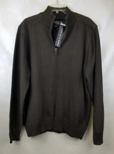 Oscar De La Renta Sweater Olive Mock Neck 1/4 Zip Pullover Long Sleeve Sz XL NEW - Picture 1 of 5