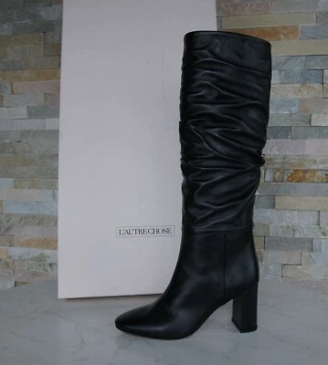 L'Autre Chose EU 40 Botas Zapatos Cuero Napa Negro Nuevo Antiguo PVP 520 € Foto 1 de 4