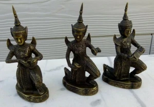 3 Bronzeskulpturen "Musiker" Thailand - Bild 1 von 6