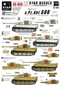 Star Decals 1/35 #35845 Tigers of s.Pz.Abt.509 #1 ”Tiger I Mid & Late production - Picture 1 of 2