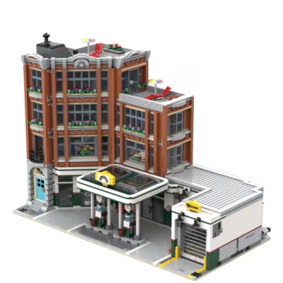 MOC: Plus-size Corner Garage Moduar Building with Apartment 4897 Pieces - Image 1 of 4