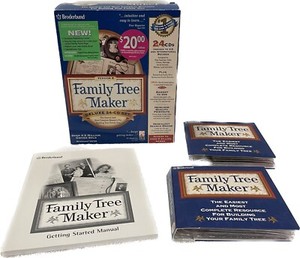 Broderbund Family Tree Maker Deluxe 24 CD Set Version 8 - Win 95/98 Genealogy
