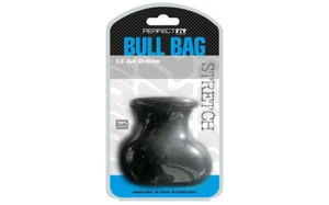 NEW Bull Bag XL Black Ball Scrotum Stretcher Dual Ring Penis Stretcher Enhancer - Picture 1 of 3