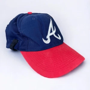 Vintage 90s Atlanta Braves Snapback Hat Logo 7 Mens MLB Baseball Blue Red Active - Bild 1 von 11