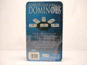 Cardinal Double 6 Color Dot Dominoes in Collectors Tin - Picture 1 of 2