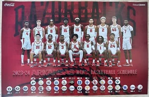 Póster calendario de fotos del equipo Arkansas Razorbacks SEC 2023 2024 17x11 - Imagen 1 de 1