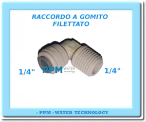 RACCORDO ADATTATORE  A GOMITO, OSMOSI JOHN GUEST D. 1/4" X 1/4"  MASCHIO   - Imagen 1 de 5