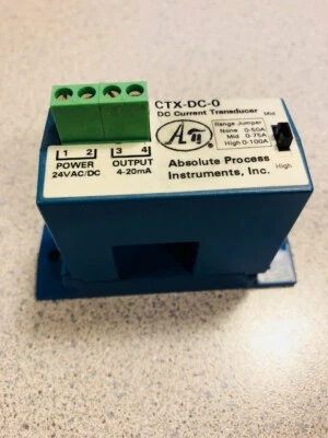 Absolute Process Instruments CTX-DC-0 DC Transmisor de corriente Núcleo dividido 0-100AMP Foto 1 de 2
