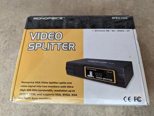 MONOPRICE VGA VIDEO SPLITTER MSV-102. PERFECT CONDITION ULA1-41 - Picture 1 of 6