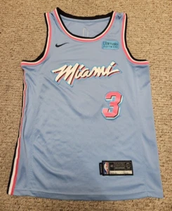 Miami Heat Dwyane Wade Nike NBA Swingman Mens Jersey Size 48-Pink Blue - Picture 1 of 8