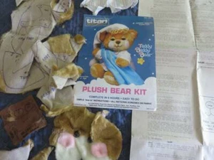Vintage TEDDY BEDDY BEAR Plush Stuffed Animal KIT *Partially Done* AS IS Toy - Picture 1 of 4
