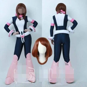 My Hero Academia Ochako Uraraka Cosplay Overall Kostüm Perücke Set Outfit - Bild 1 von 8