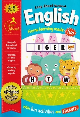 ENGLISH LEAP AHEAD LEARNING WORKBOOK AGE 4/5 CHILDREN'S EDUCATION HELP