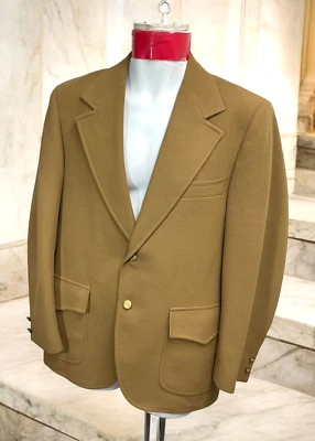 Chaqueta blazer de punto doble tostado años 70 de colección 2 botones hipster mod 42 Foto 1 de 4