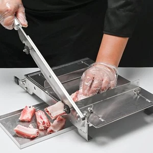 Taglia ossa in acciaio inox macchina manuale costolette tritacarne affettatrice alimenti - Foto 1 di 7