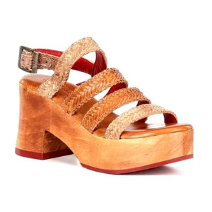 Bed Stu Voicing Braided Leather Platform Wedge Sandals | Womens 8.5 Brown $210 - Picture 1 of 5