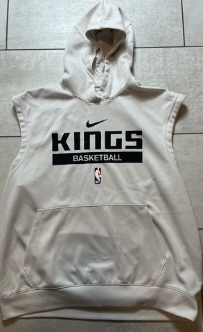 Nike NBA Sacramento Kings Player Issued Sleeveless Practice Hoodie Size XLT Cover