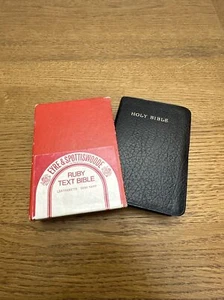 Eyre & Spottiswoode Holy Bible King James Version Black Leatherette Ruby Text - Picture 1 of 12